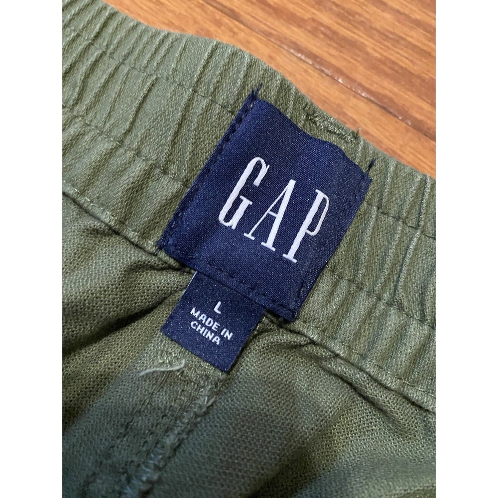 NWT Gap Twill Jogger Olive GREEN Washed Size LARGE Stretch Band New! NWT $70 - Picture 4 of 6